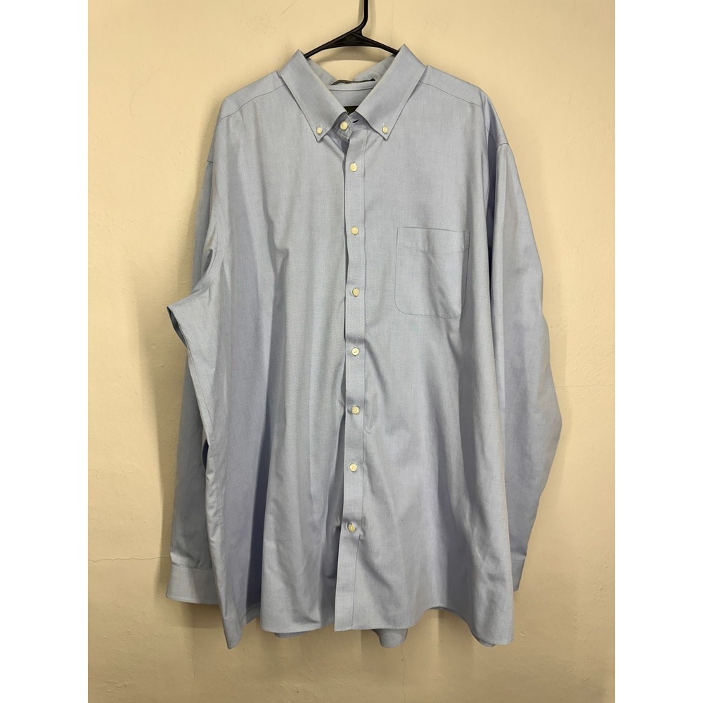 Eddie Bauer Shirt Mens 3XLT Blue Wrinkle Resistant Relaxed Fit Formal Career